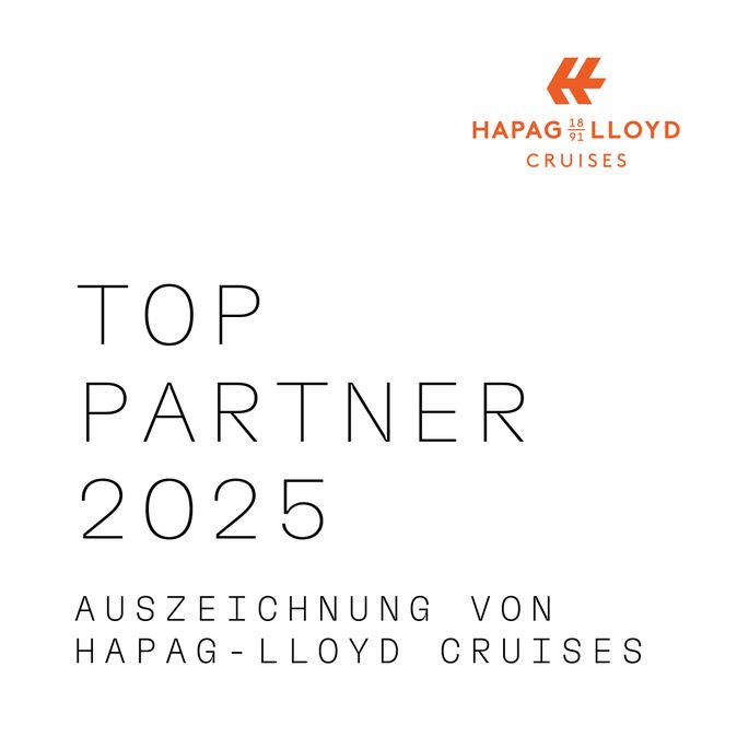 TOP PARTNER 2025 - ausgezeichnet von Hapag Lloyd Cruises