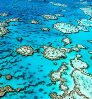 Das Great Barrier Reef von oben