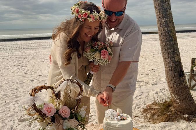 Tortenanschnitt am Strand in Florida
