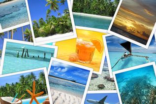 Verschiedene Urlaubspolaroids
