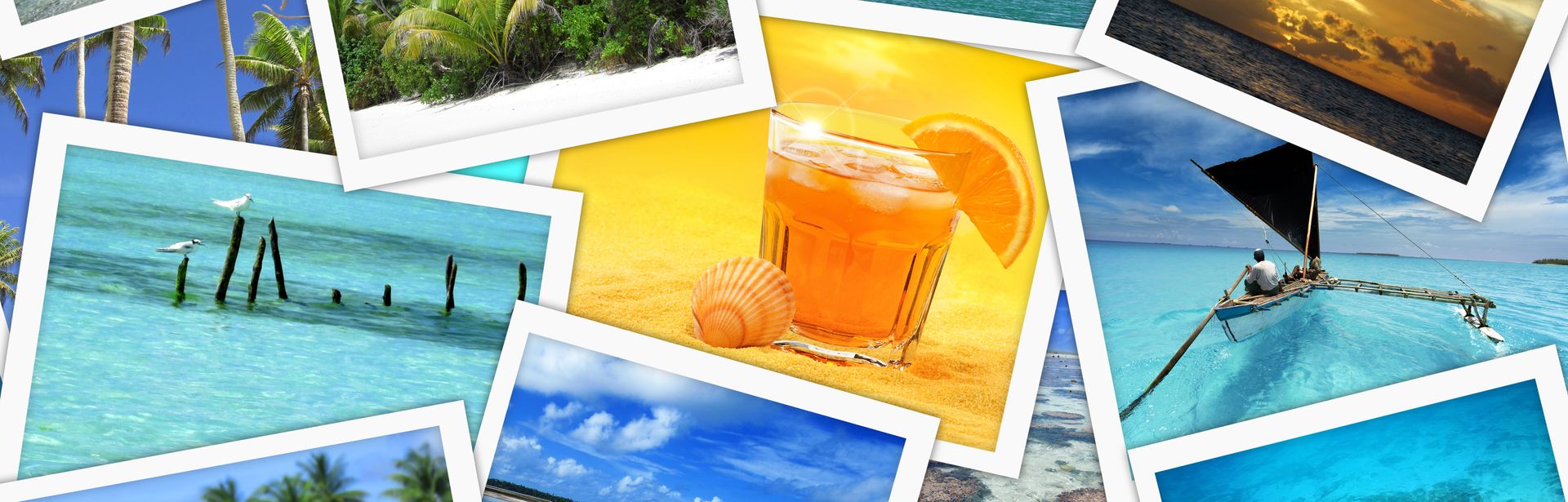 Verschiedene Urlaubspolaroids