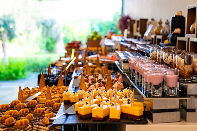Buffet mit Desserts