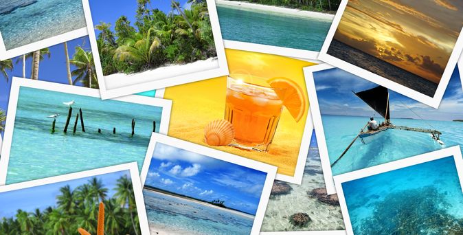 Verschiedene Urlaubspolaroids